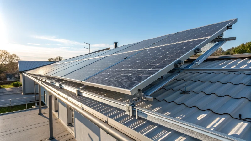 Rooftop solar panel installation with aluminum extrusions
